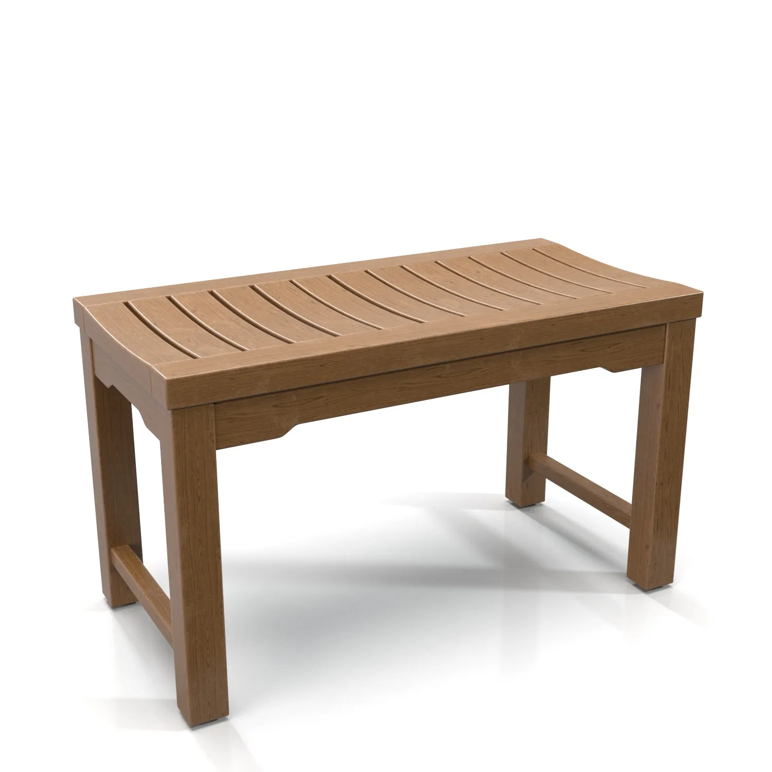 Teak Backless Bench Rosemont PBR 3D Model_06